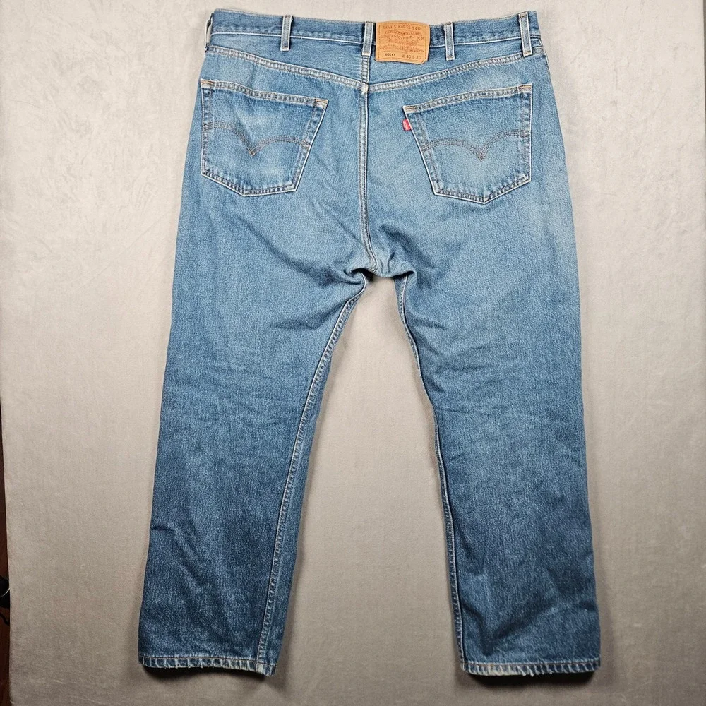 Levi's 501xx Jeans Men 40x30 Blue Medium Wash Straight Leg Button Fly Denim